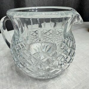 Vintage FTD Crystal Pitcher  FTY2 Pattern  4.5 x 5.0in. Very Heavy